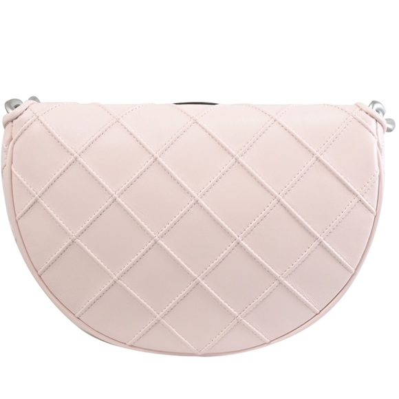 NWT Tory Burch Fleming Soft Mini Crescent Bag in Pale Pink - Picture 3 of 9